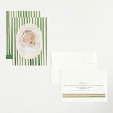 "Vintage Stripes" - Birth Announcements in Candy Apple by Teju Reval - Assembled