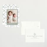 "Cottage Watercolor Ribbon" - Birth Announcements in Periwinkle by Jackie Crawford - Assembled