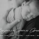 "Handwriting" - Birth Announcements in Snow by Bethan - Detail