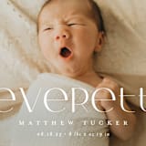 "Modern Name" - Birth Announcements in Linen by Erica Krystek - Detail