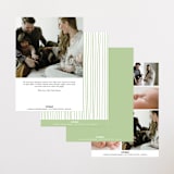 "Ribbon Bow Frame" - Birth Announcements in Mint by Stephanie Hawkes - Back of Card Options