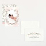 "Sweet Floral Vine" - Birth Announcements in Blush by Susan Moyal - Assembled