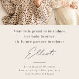 "Siblings" - Birth Announcements in Bamboo by Corinne Malesic - Detail