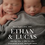 "Double Take" - Birth Announcements in Baby Powder by Hooray Creative - Detail