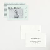 "Wavy Hello" - Birth Announcements in Moss by Pixel and Hank - Assembled