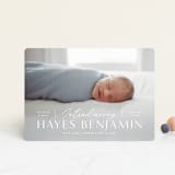 "Typographic Mix" - Birth Announcements in Snow by Michelle Taylor - Front
