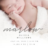 "Marlow" - Birth Announcements in Graphite by Megan Cash - Detail