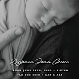 "Handwriting" - Birth Announcements in Snow by Bethan - Detail