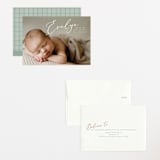"Signature" - Birth Announcements in Sage by Ashley Rosenbaum - Assembled