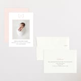 "Monogram Laurel" - Birth Announcements in Peony by Vanessa Doyle - Assembled
