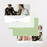 "Ribbon Bow Frame" - Birth Announcements in Mint by Stephanie Hawkes - Back of Card Options