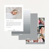 "Deckled Edge" - Birth Announcements in Dove by Amy Payne - Back of Card Options