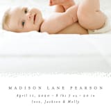 "Deckled Edge" - Birth Announcements in Dove by Amy Payne - Detail