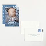 "Snuggles" - Birth Announcements in Dusty Blue by Megan Cash - Assembled