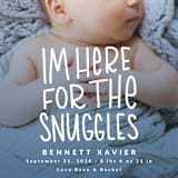 "Snuggles" - Birth Announcements in Dusty Blue by Megan Cash - Detail