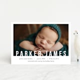 "Bold Overlay" - Birth Announcements in Cloud by Wonderment Paper Co. - Front