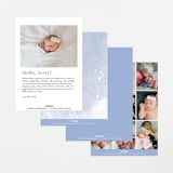 "Painted Splash Name" - Birth Announcements in Aqua by Alethea and Ruth - Back of Card Options