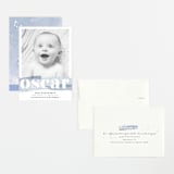 "Painted Splash Name" - Birth Announcements in Aqua by Alethea and Ruth - Assembled