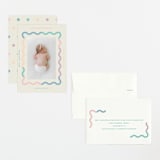 "Wavy Pastel Frame" - Birth Announcements in Cream by Baumbirdy - Assembled