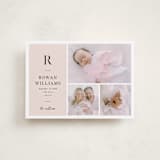 "Monogram Block" - Birth Announcements in Blush by Robert and Stella - Front