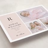 "Monogram Block" - Birth Announcements in Blush by Robert and Stella - Detail