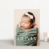"Bold Introduction" - Birth Announcements in Natural by Ana Sharpe - Front