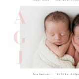 "Cuddle Bugs" - Birth Announcements in Blush by Lauren Chism - Detail