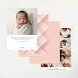 "Desert Plaid" - Birth Announcements in Terracotta by Erica Krystek - Back of Card Options