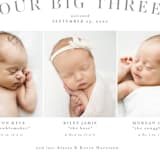 "Our big three" - Birth Announcements in Slate by Lea Delaveris - Detail