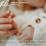 "Sibling intro" - Birth Announcements in Cotton by Creo Study - Detail