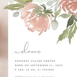 "Watercolor bouquet" - Birth Announcements in Peach by Stacey Meacham - Detail