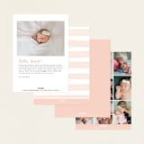 "trimmings" - Birth Announcements in Blush by Michelle Taylor - Back of Card Options