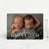 "Double Take" - Birth Announcements in Baby Powder by Hooray Creative - Front