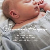 "Signature-esque" - Birth Announcements in Milk by Lauren Chism - Detail