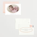 "Scallop Oval" - Birth Announcements in Peach by Emily Betts - Assembled
