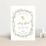 "Little Deer" - Birth Announcements in Ivory by Susan Moyal - Front