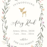 "Little Deer" - Birth Announcements in Ivory by Susan Moyal - Detail