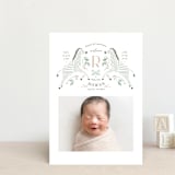 "Hearts and Stripes" - Birth Announcements in Seafoam by Griffinbell Paper Co. - Front