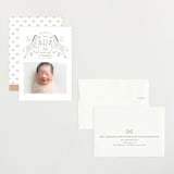 "Hearts and Stripes" - Birth Announcements in Seafoam by Griffinbell Paper Co. - Assembled