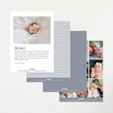 "Distinguished" - Birth Announcements in Graphite by Sara Hicks Malone - Back of Card Options