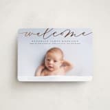 "Welcome Ribbon" - Birth Announcements in Charcoal by Erica Krystek - Front