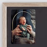 "Classic Arch" - Birth Announcements in Linen by Erica Krystek - Front