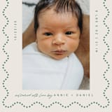 "Squiggle" - Birth Announcements in Moss by Kelly Watkins - Detail