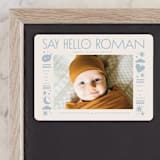 "Quirky Hello" - Birth Announcements in Powder Blue by Alethea and Ruth - Front