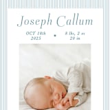 "Sweet Stripes" - Birth Announcements in Baby Blue by Alston Foster - Detail