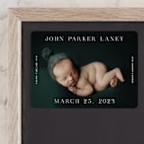 "Typeset" - Birth Announcements in Cotton by Megan Davis - Front