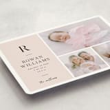 "Monogram Block" - Birth Announcements in Blush by Robert and Stella - Detail