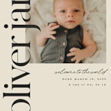 "Editorial" - Birth Announcements in Cream by Ellen Schlegelmilch - Detail