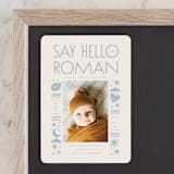 "Quirky Hello" - Birth Announcements in Powder Blue by Alethea and Ruth - Front