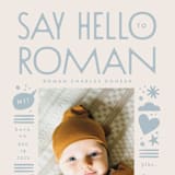 "Quirky Hello" - Birth Announcements in Powder Blue by Alethea and Ruth - Detail